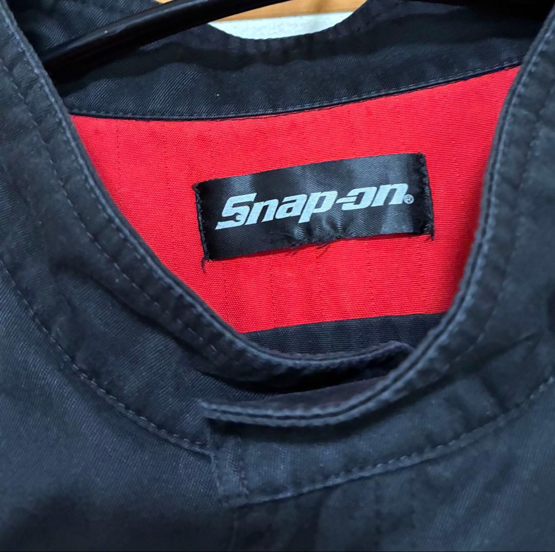 Snap-on つなぎ 黒/赤　半袖　Ｌ