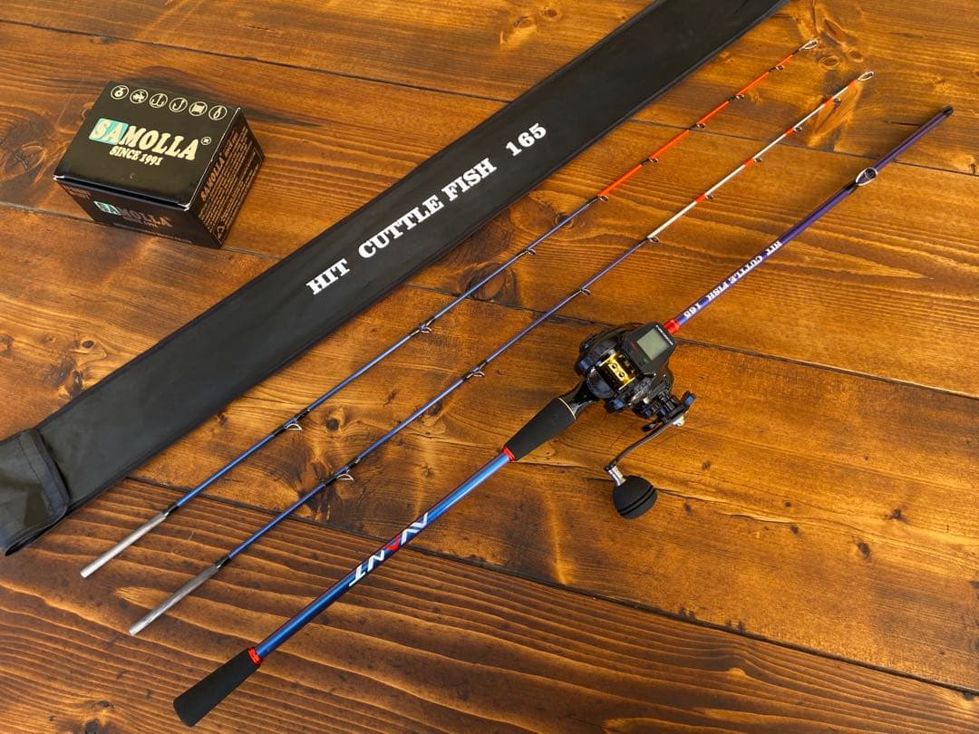 ジギングロッド　デジタルカウンター付きベイトリール　イカメタル　2wayティップ