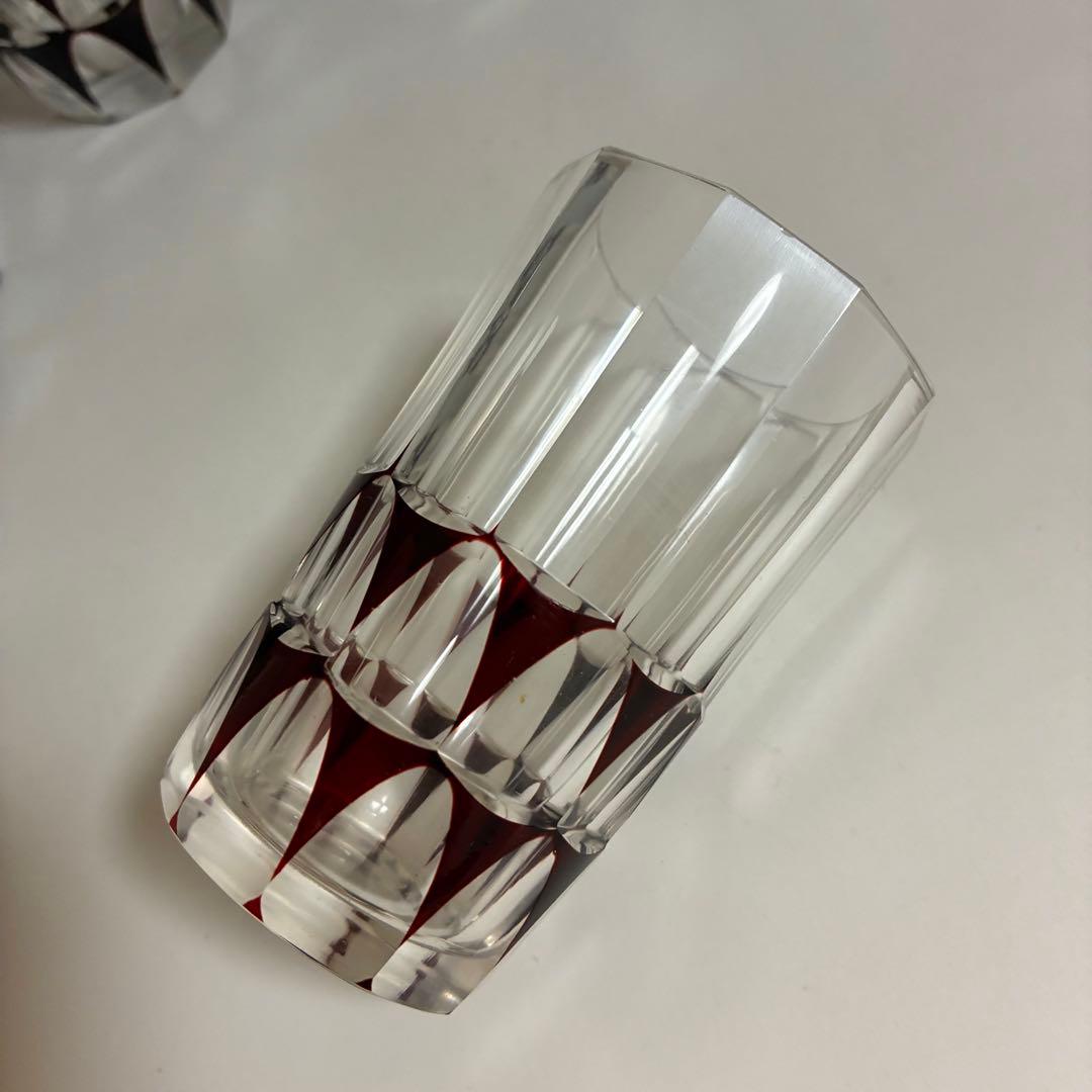 大正〜昭和初期　切子のコップ　アールデコ