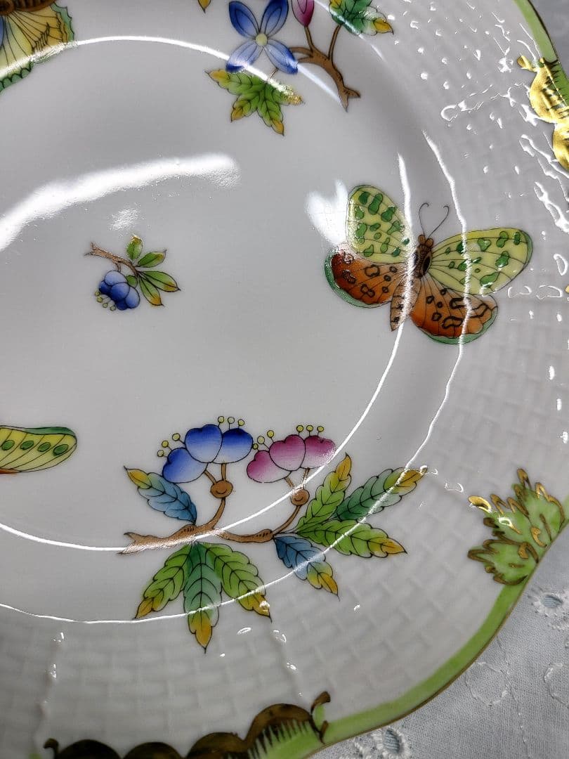 美品✨ヘレンド ヴィクトリアブーケ サラダ デザート プレート17 皿 花蝶③