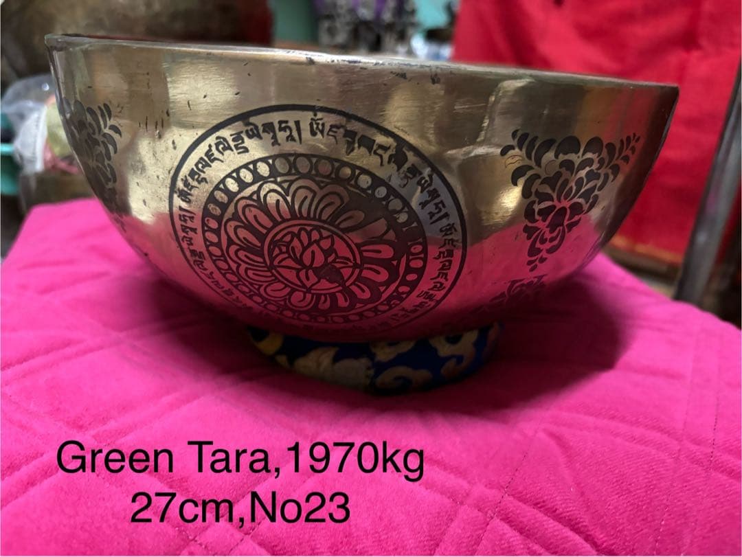 2025 7グリーンターラ 金属製ボウル 27cm No23