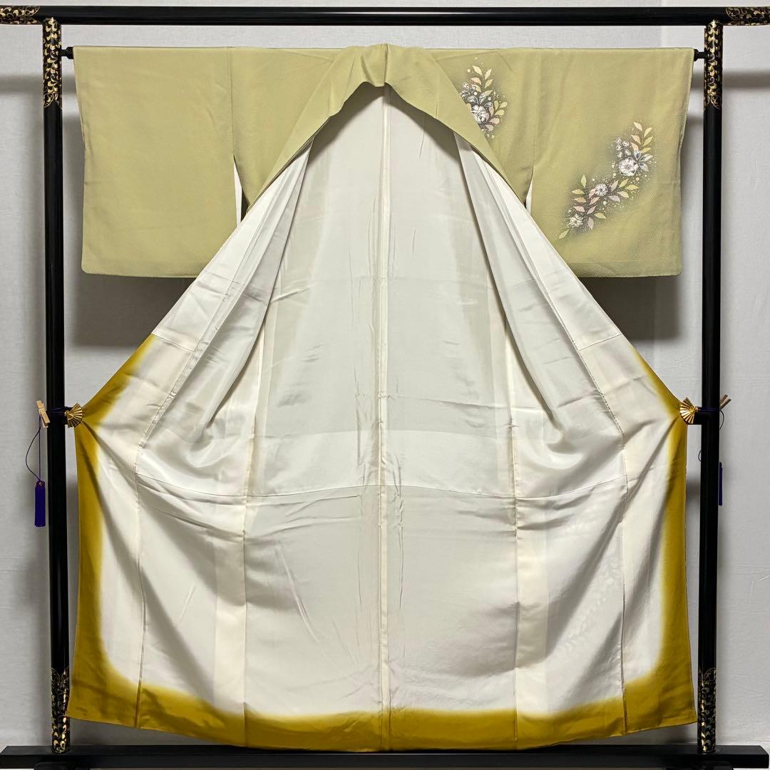 D130 訪問着 辻ヶ花 翠山工房 やまと誂製 絞り 正絹 着物 袷 極美品