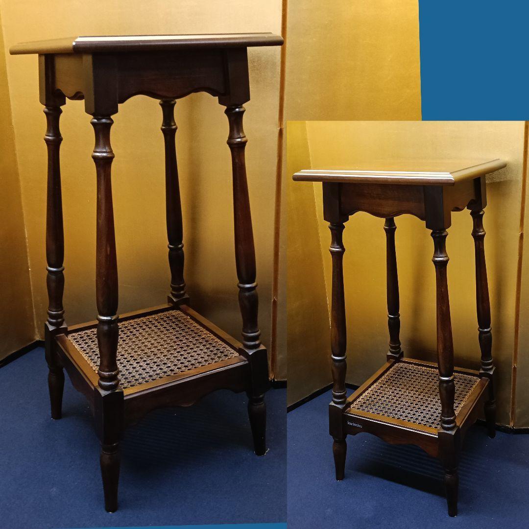 ドロンAM15 カリモク コロニアル 飾台 電話代 花台 昭和レトロ サイ