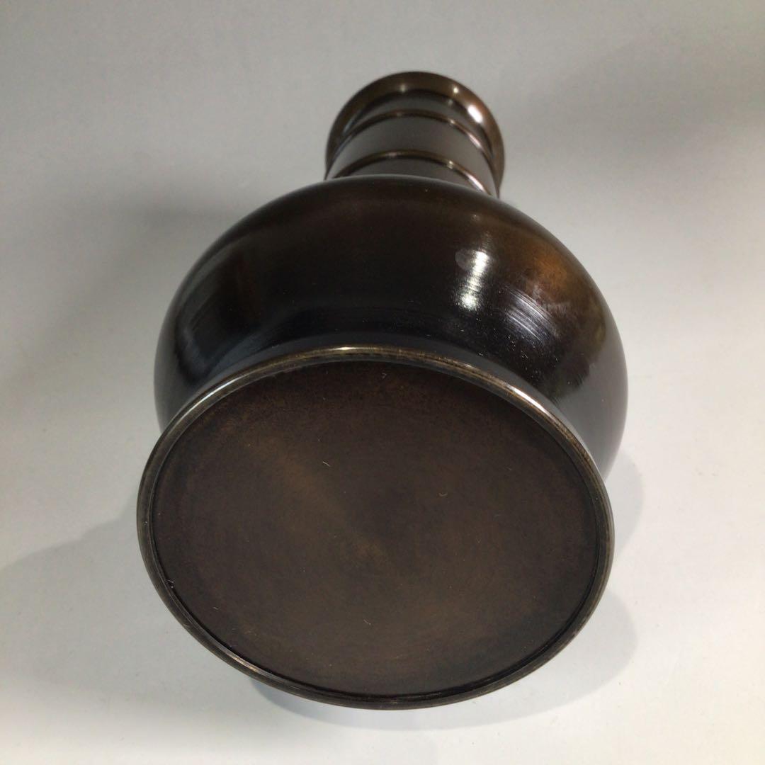 Ｐ３２１　皆具　『金谷浄雲造』『唐銅』『利休形』『水指　建水　蓋置　杓立』　共箱