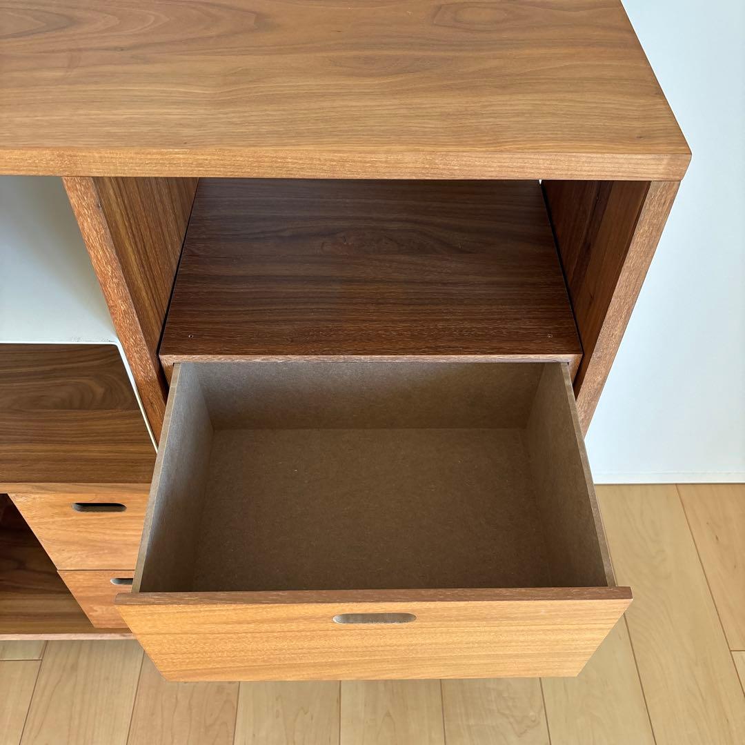 【くるりん】スタッキングシェルフセット・５段×２列・ウォールナット材