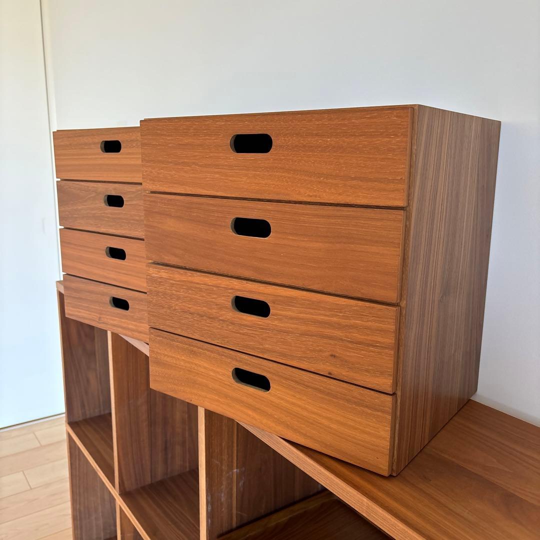 【くるりん】スタッキングシェルフセット・５段×２列・ウォールナット材