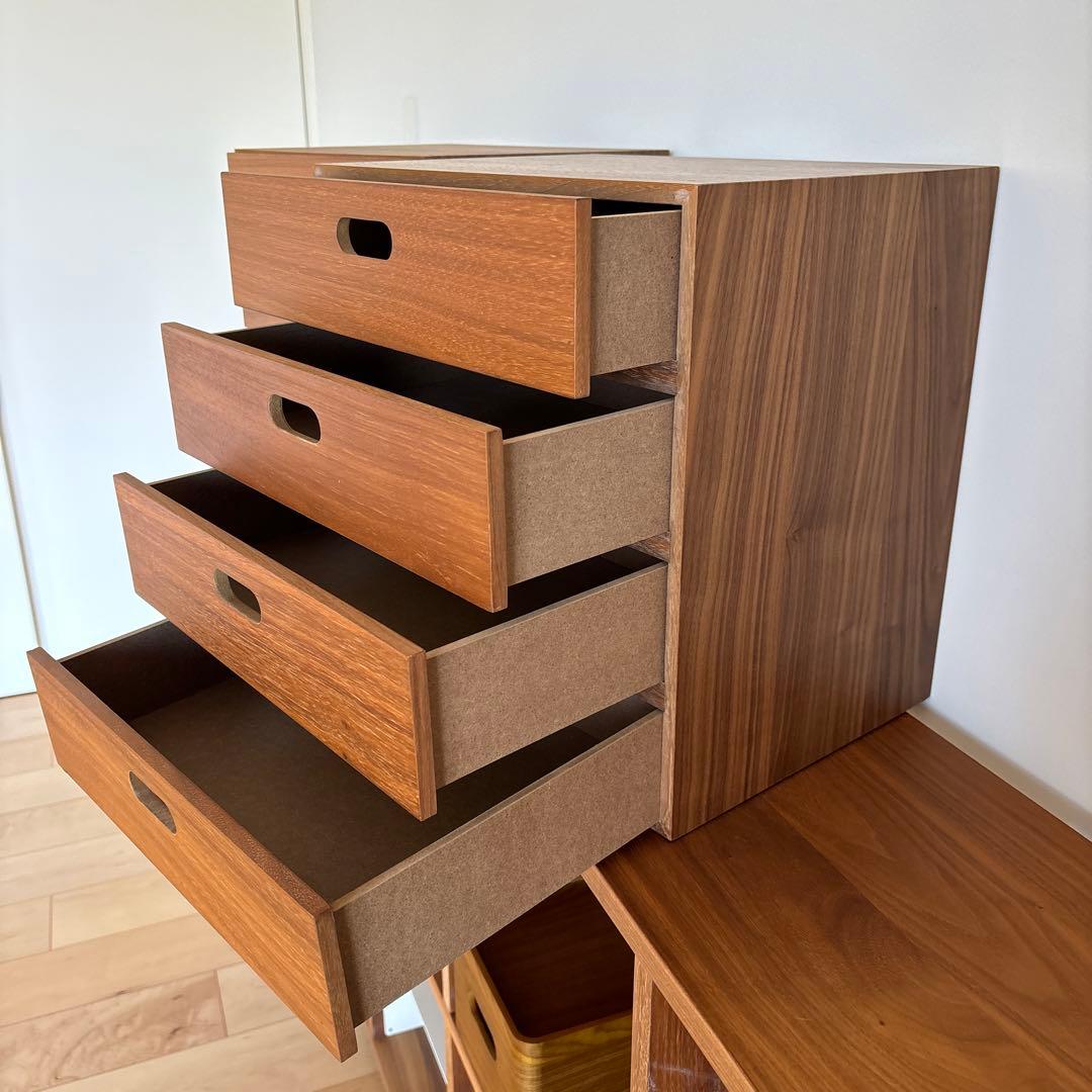 【くるりん】スタッキングシェルフセット・５段×２列・ウォールナット材