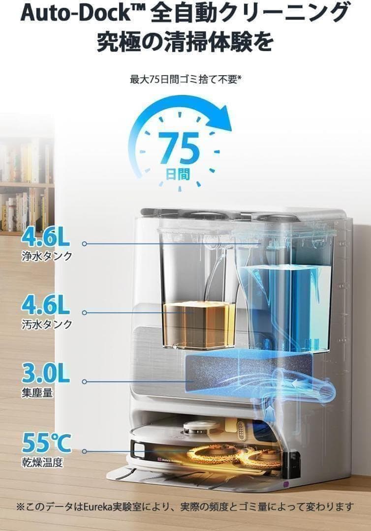 ★新品★ ロボット掃除機 強力吸引 水拭き両用 自動ごみ収集 モップ自動洗浄乾燥