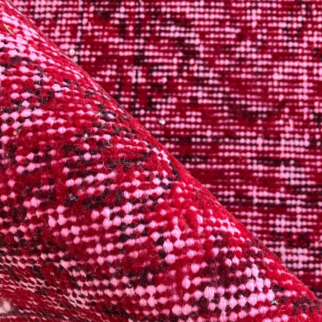 オーバーダイ✳︎50×210✳︎クリスマスレッド　ロング　トルコヴィンテージラグ