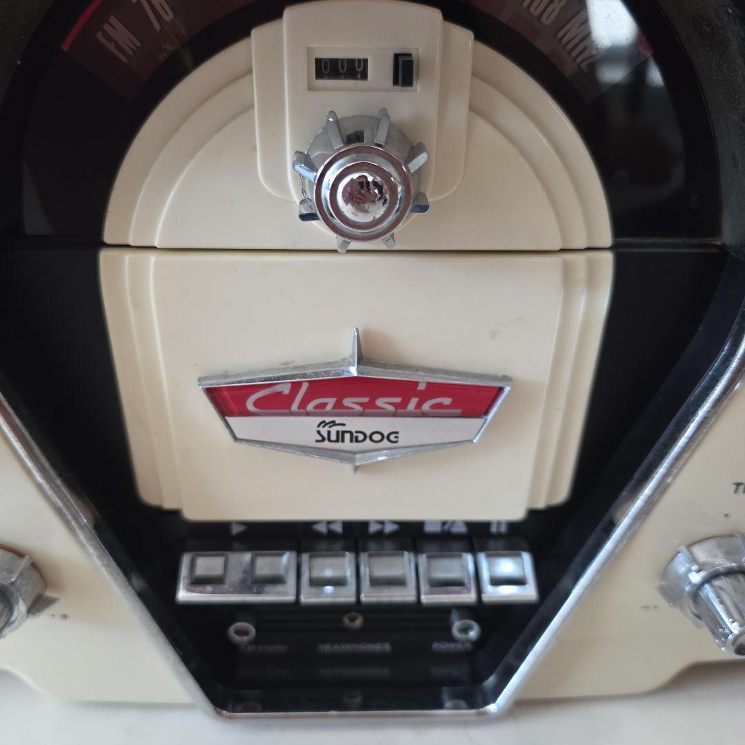 アンティーク1996年製☆レトロ ラジオカセットプレーヤー 赤クリーム