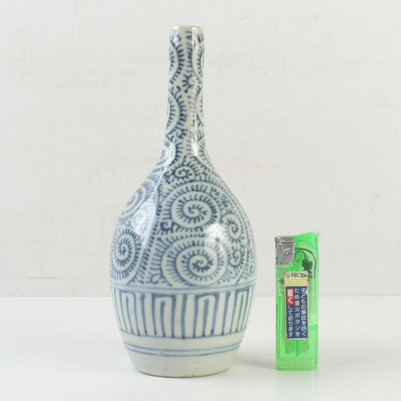 伊万里焼　古伊万里　染付　蛸唐草文　徳利　一輪挿　花生　V　9710