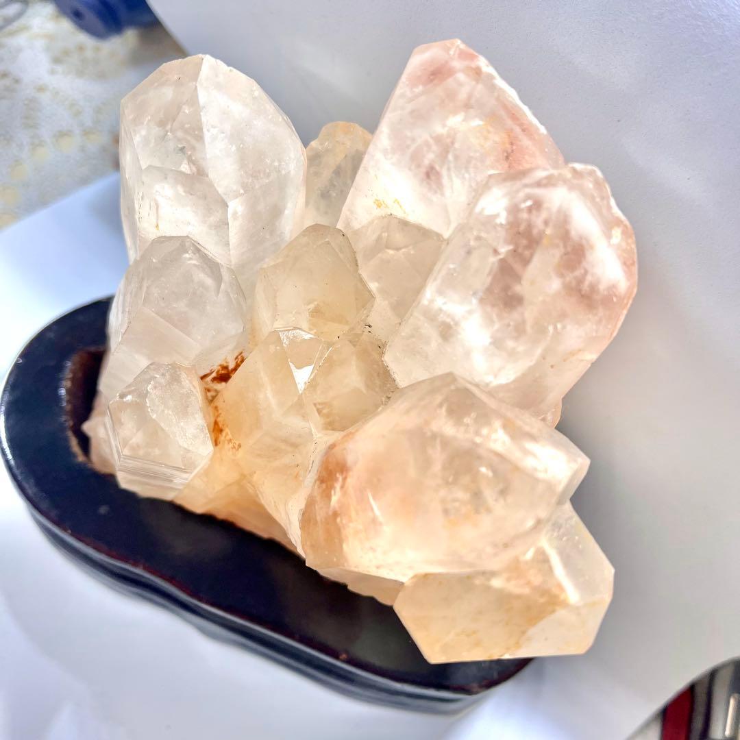 ヒマラヤ　マニカラン　水晶クラスター　希少　レア　ファントム　ピンクマニカラン