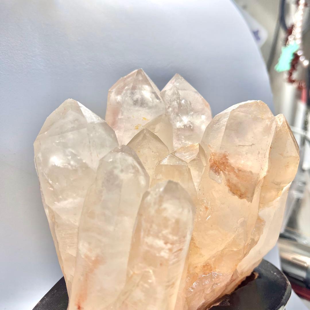 ヒマラヤ　マニカラン　水晶クラスター　希少　レア　ファントム　ピンクマニカラン