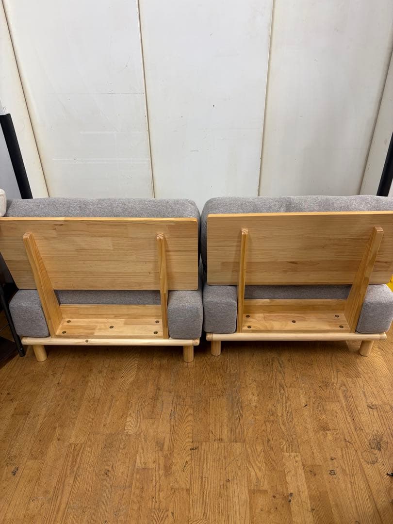 M093 2人掛けソファ グレー ファブリック 1580mm幅