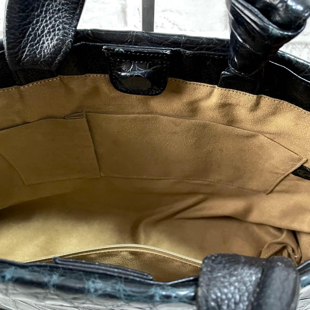 美品✨JRA　高級マットクロコ　ビジネスバッグ　A4収納可　通勤　出張　黒