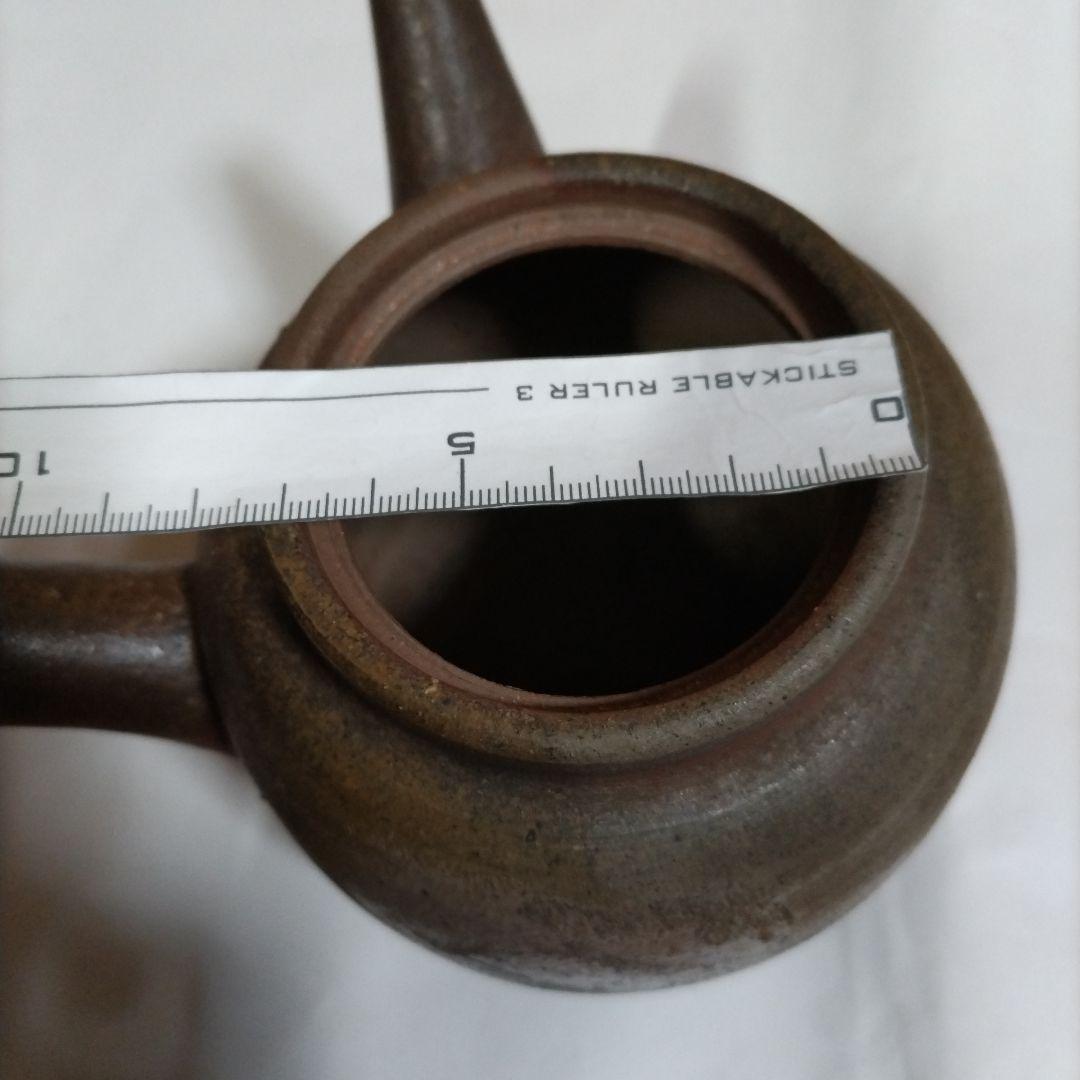 備前焼きの大きな横手急須 榊原芳山