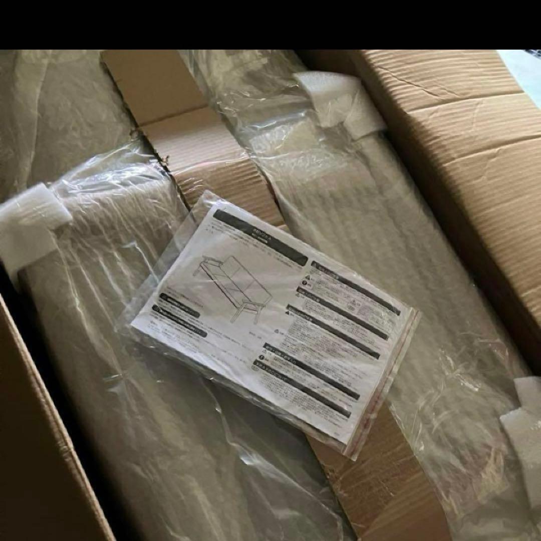 なんちゃってさん専用新品　木肘　ヴィンテージソファ　3P ブラウン 着払い