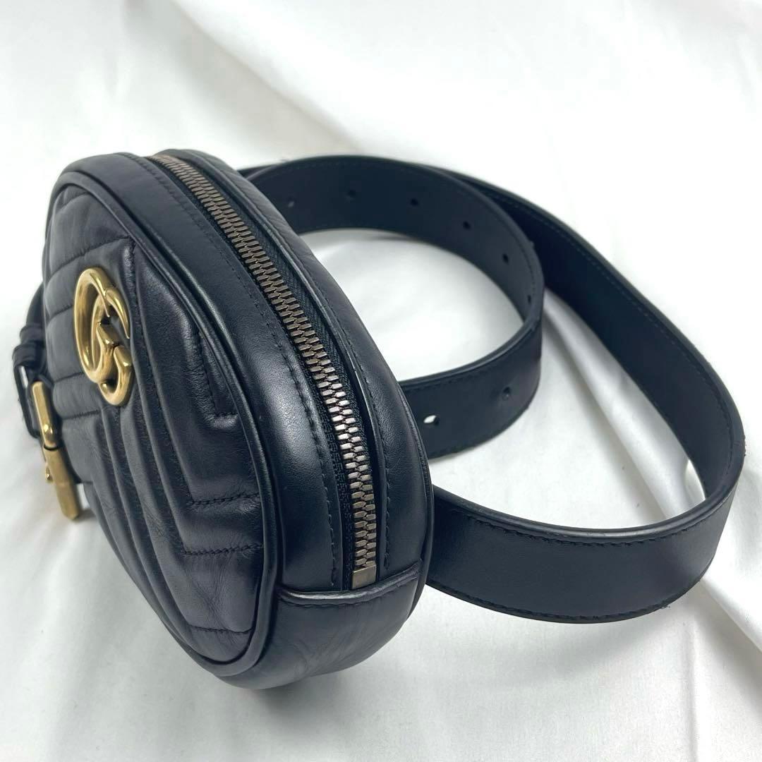 【美品】GUCCI グッチ マーモント ブラック ウエスト ボディバッグ バッグ