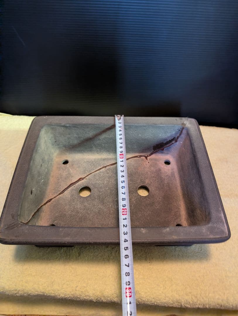 常滑、松原焼陶器製盆栽鉢 亀裂あり治しあり