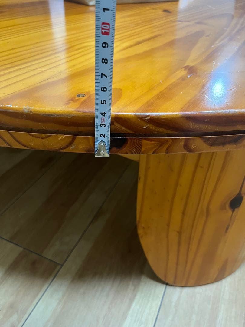 円形　大きめ　大きい　ちゃぶ台　テーブル　木製座卓 ナチュラルウッド