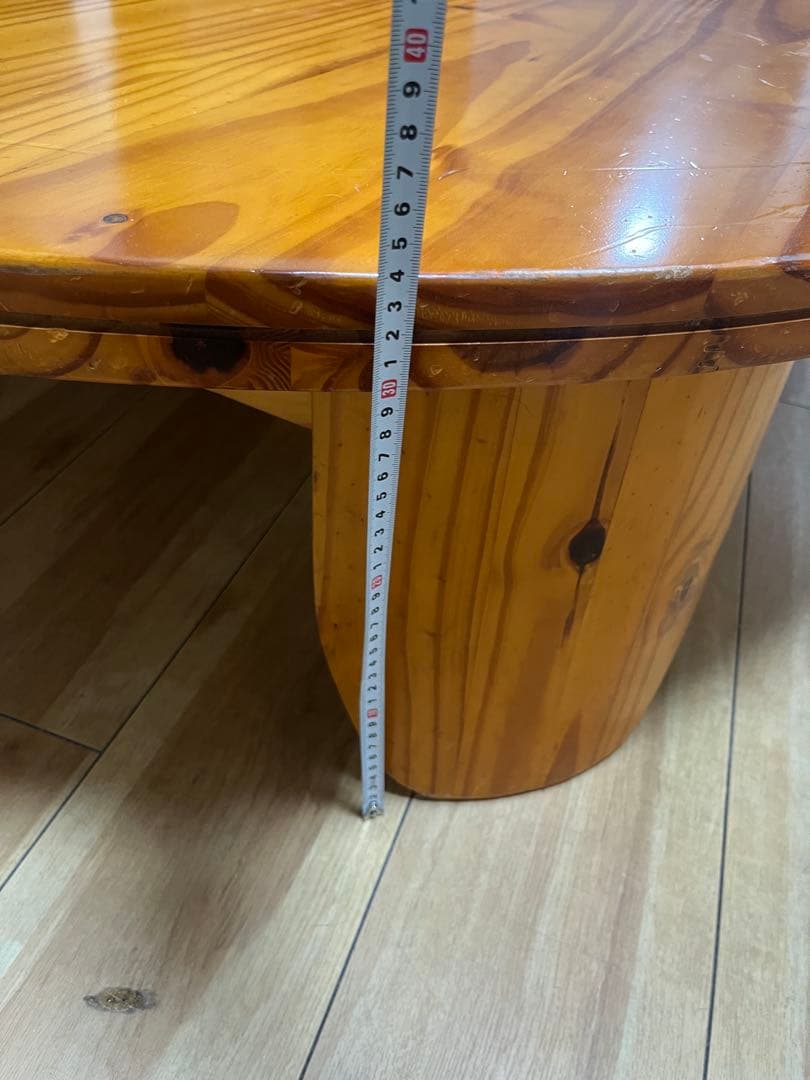 円形　大きめ　大きい　ちゃぶ台　テーブル　木製座卓 ナチュラルウッド