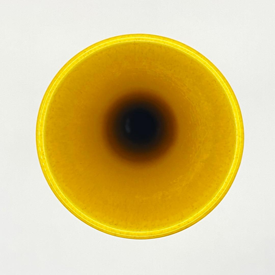 尊式花入 古代黄交趾　中村翠嵐　共箱入　茶道具　華道具　花器　京焼　伝統工芸品