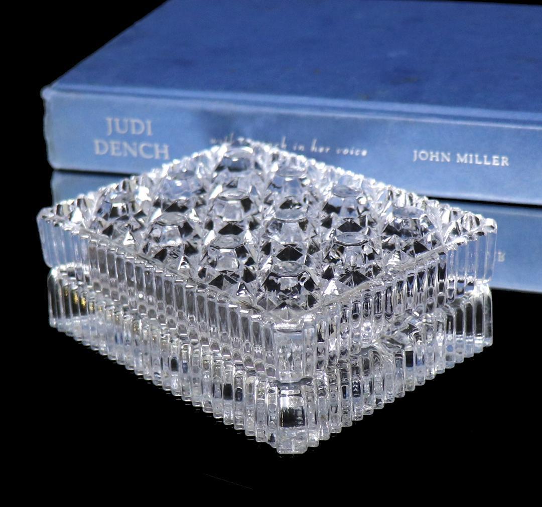 オールド・バカラ 稀少型 長方形 ディアマン・ピエーリー 切子 灰皿 小物入れ