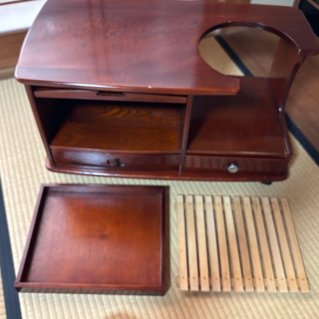 【希少】　karimoku カリモク ポットワゴン キャスター付 茶箪笥