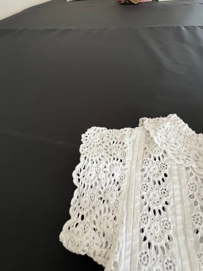 【アンティーク】ドール用ドレス▪️カットワークレース▪️大きなドールに