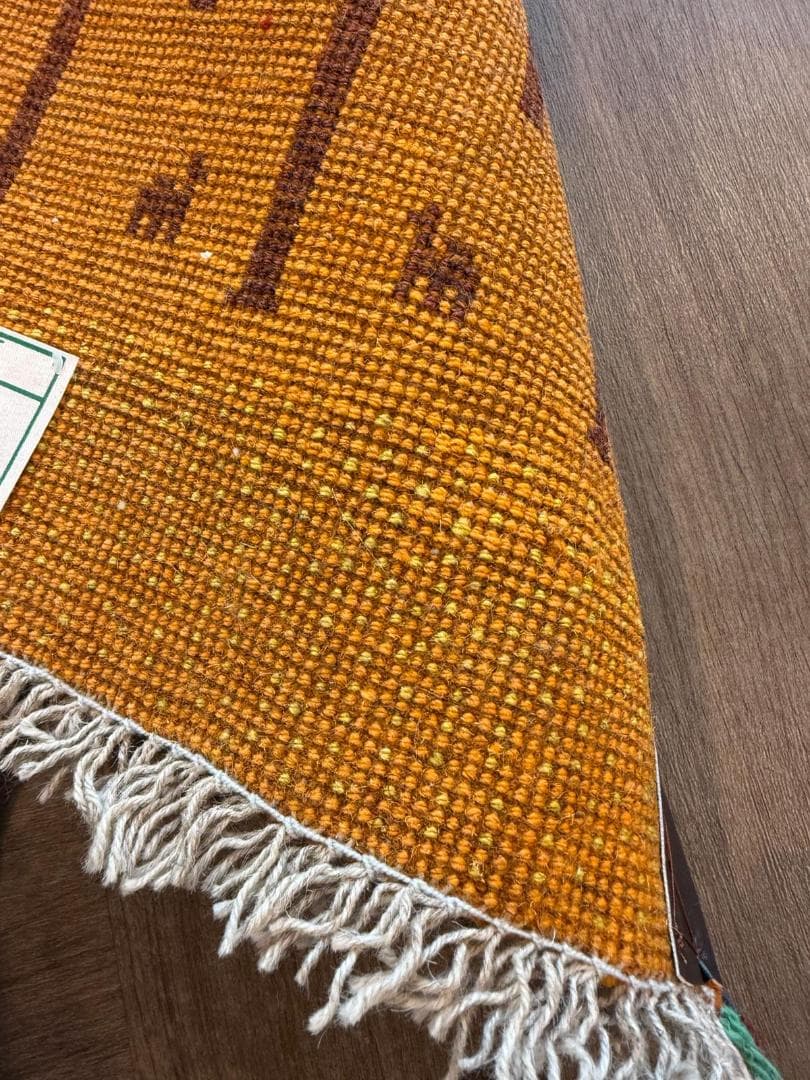 ギャッベ ペルシャ絨毯 42x57cm ギャベ 玄関マット 手織り ラグ 絨毯