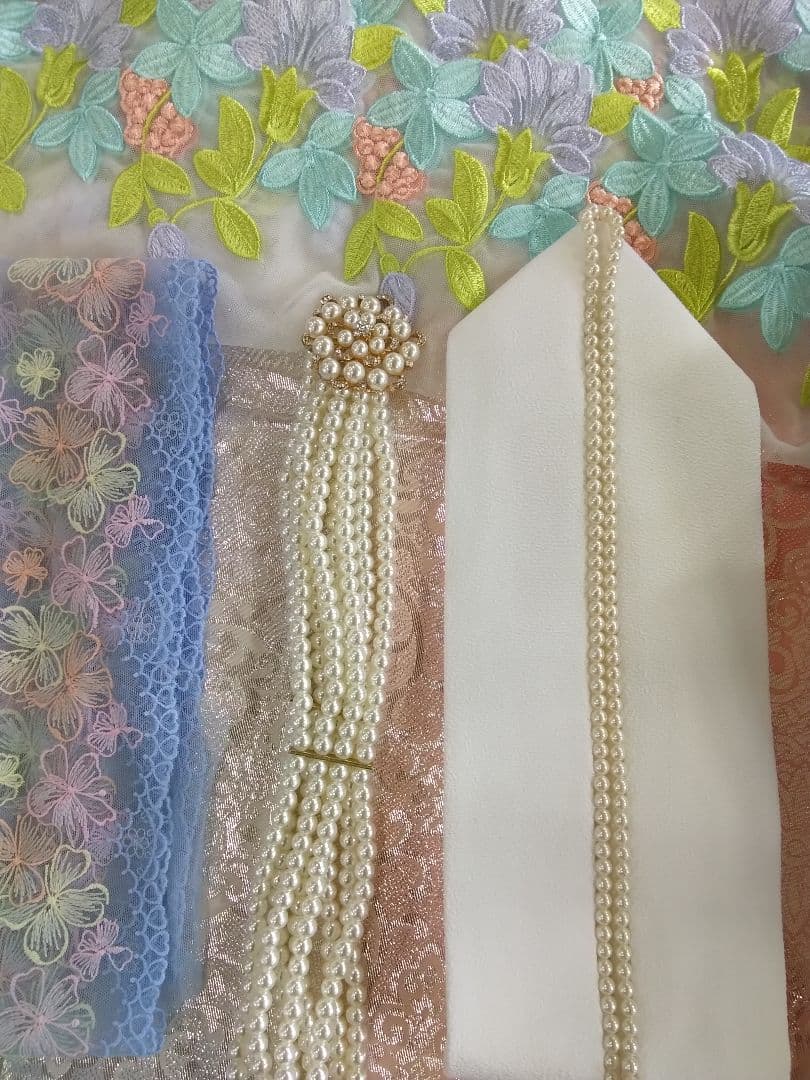 振袖フルセット、正絹振袖成人式、重ね衿帯揚げ帯締め、西陣袋帯長襦袢、ガード加工₠