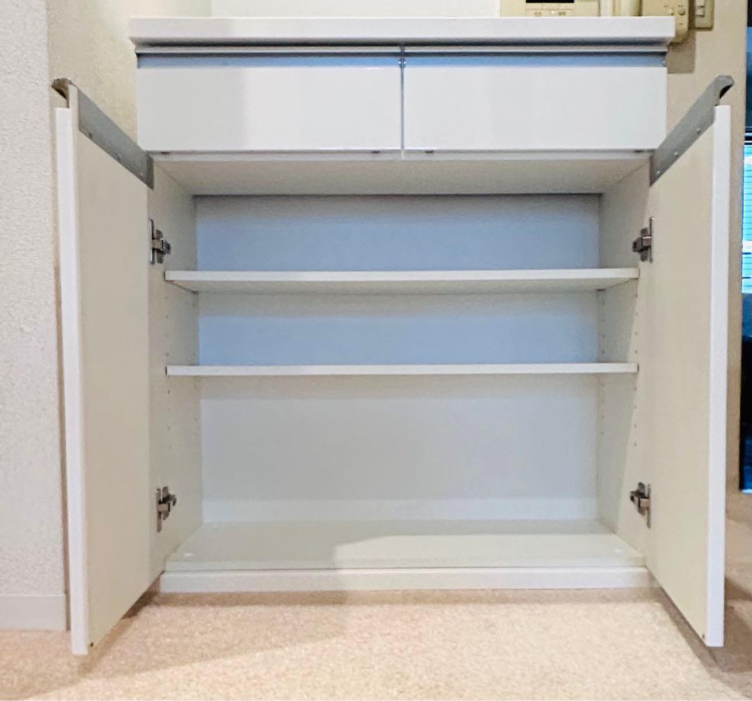 ニトリ　バーカウンター(マルチ2)80 BC WH 収納付き