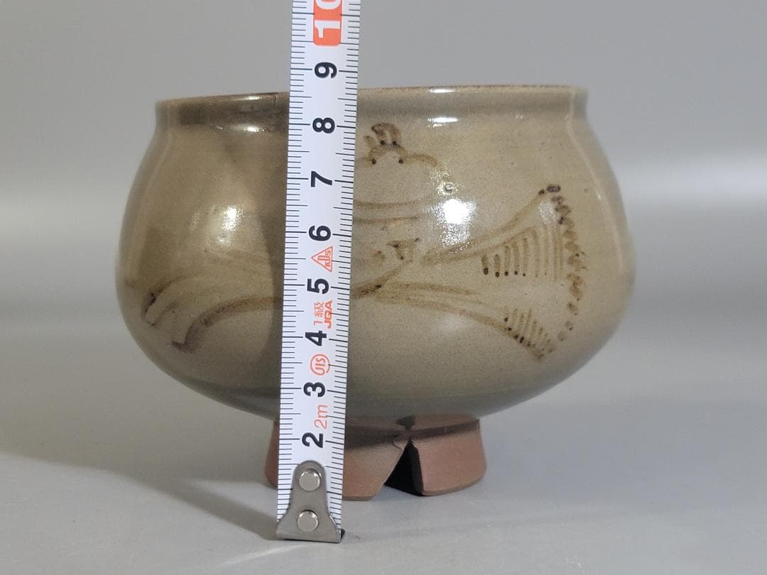 茶道具 虫明焼 むしあけ 鈴紋 茶碗 古美術 DT168