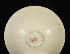 宋代定窯白釉彫刻金鶴文口付大鉢