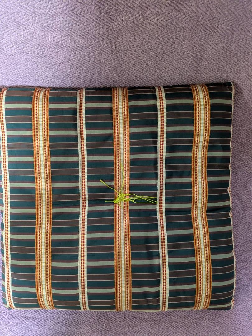 茶会席用座布団　吉野間道裂(緑)　五枚組