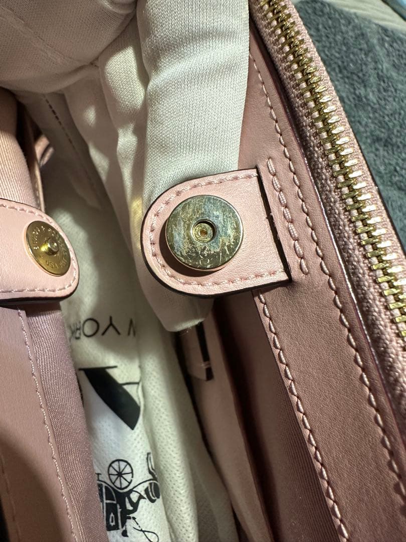 COACH ショルダーバッグ ベージュ ピンク 2WAY 美品