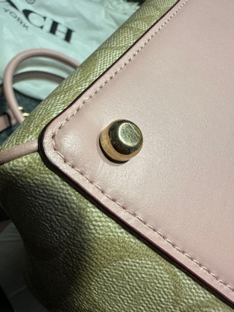 COACH ショルダーバッグ ベージュ ピンク 2WAY 美品