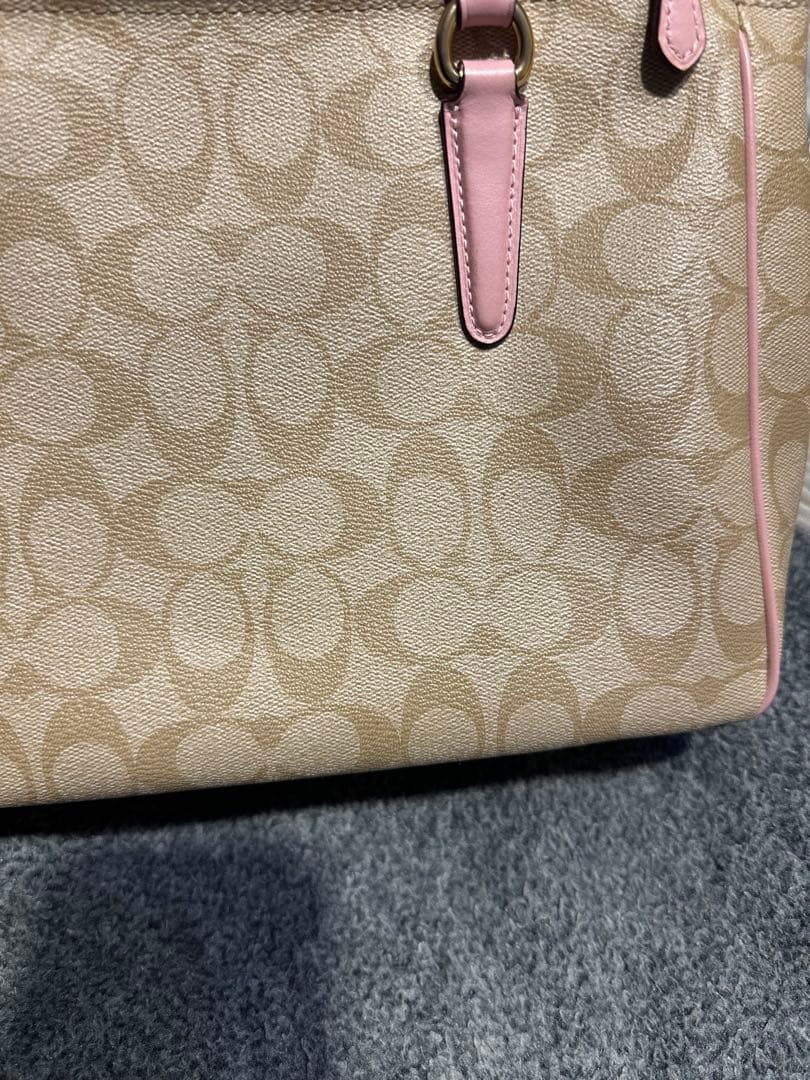 COACH ショルダーバッグ ベージュ ピンク 2WAY 美品