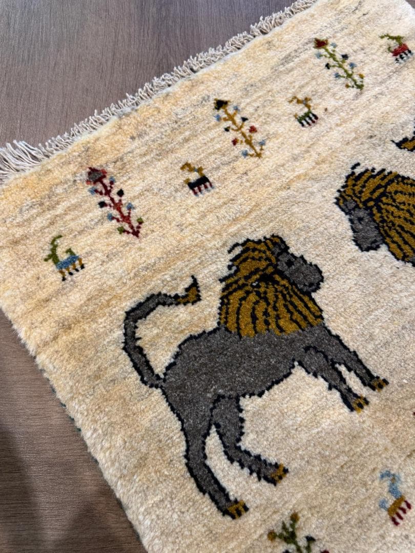 ギャッベ 67x92cm ペルシャ絨毯 手織り ギャベ 玄関マットラグ 絨毯