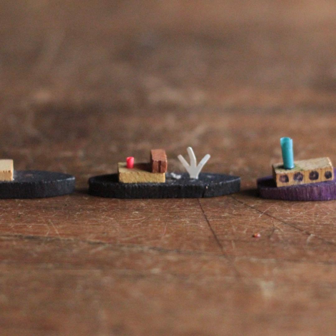 昭和 グリコ おまけ 木製 船 3個セット アンティーク 古道具