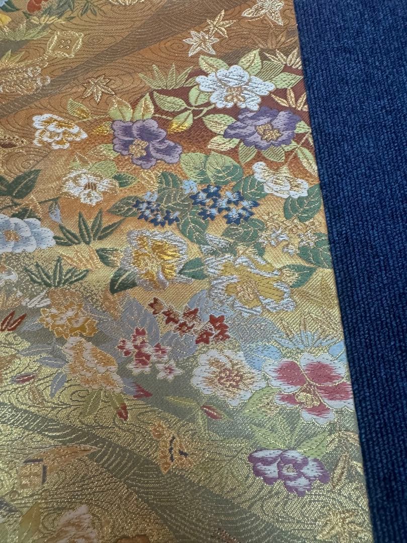 2698袋帯 古代彫金紋 西陣織 金糸　高級上質上品　約440cm 未使用