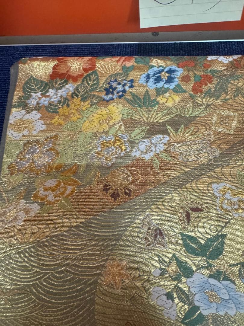 2698袋帯 古代彫金紋 西陣織 金糸　高級上質上品　約440cm 未使用