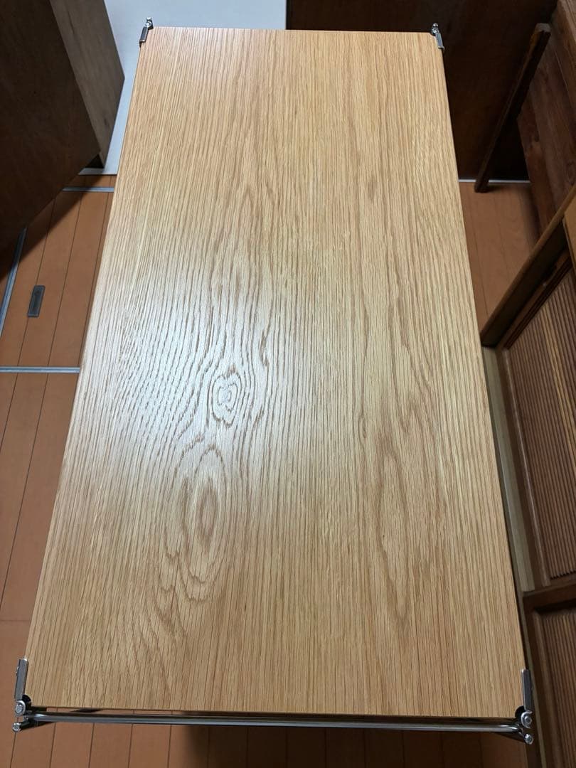 無印良品　ステンレスユニットシェルフ　オーク材　ワイド　小　追加棚2枚