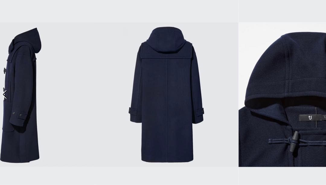 V*o様 新品　ユニクロ　+J ウールオーバーサイズダッフルコート ブラックXX