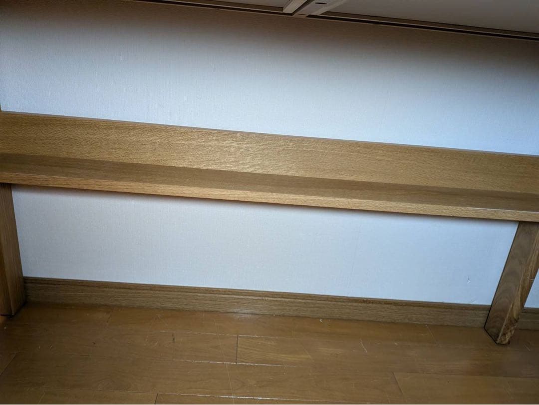 ■送料込■無印 オーク無垢材デスク 引出足元棚付 学習机 事務テーブルMUJI
