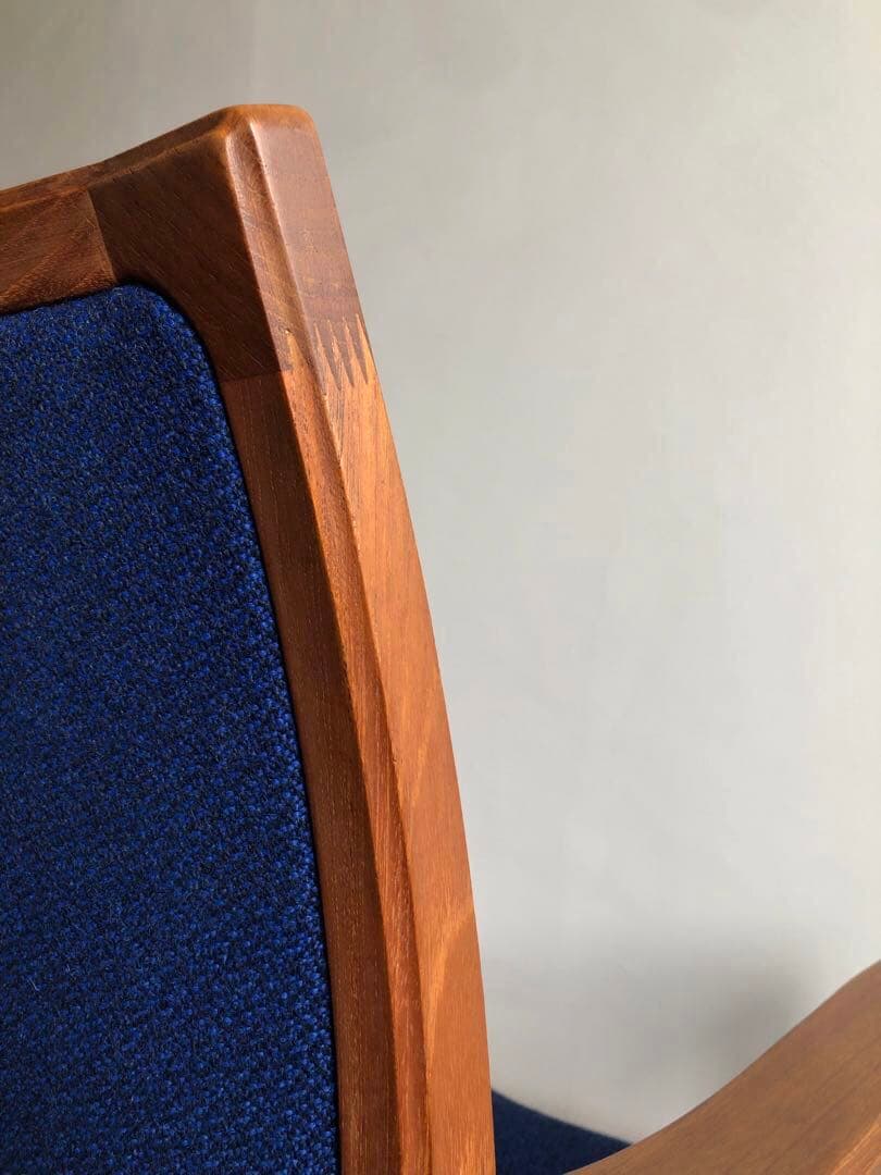 日田工芸 チーク無垢材 アームチェア② 生地新調 ダイニング デスクチェア 工芸