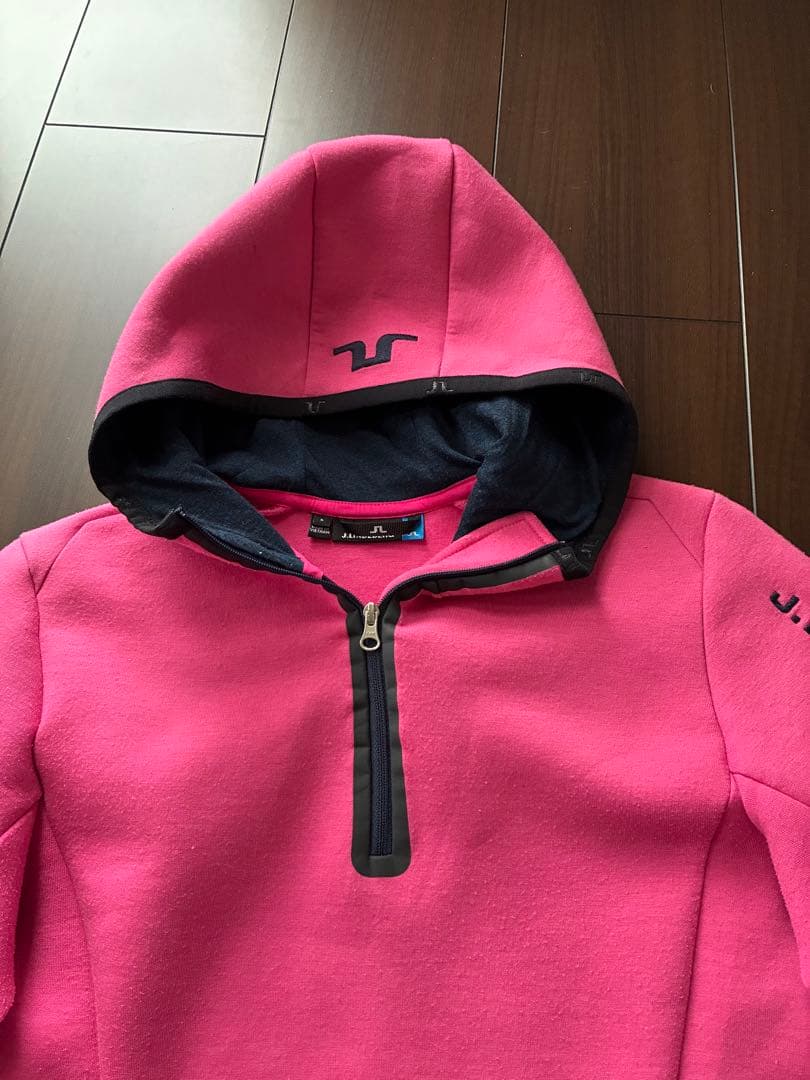 J.LINDEBERG フード付きピンクパーカー