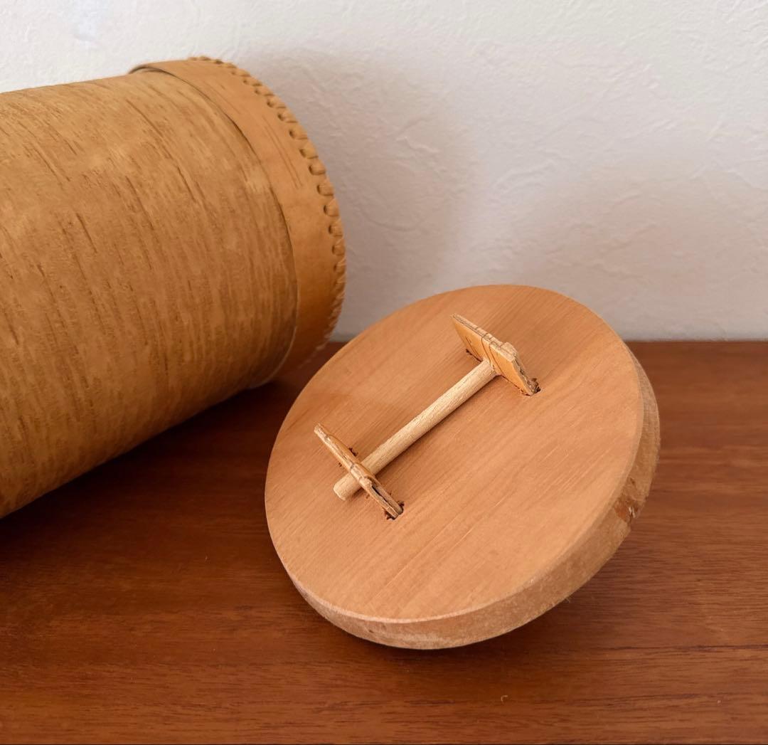 【北欧ヴィンテージ】白樺の筒形キャニスター