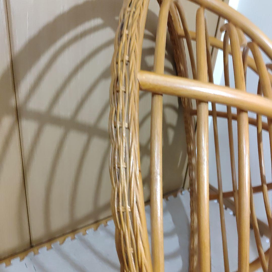 Nissen ニッセン パパサンチェア ラタン 籐製 台座付き クッション付き