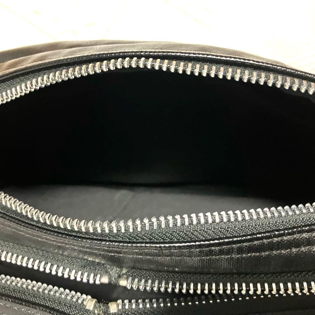 美品 PORTER ポーター ブラック レザー ショルダーバッグ 2層